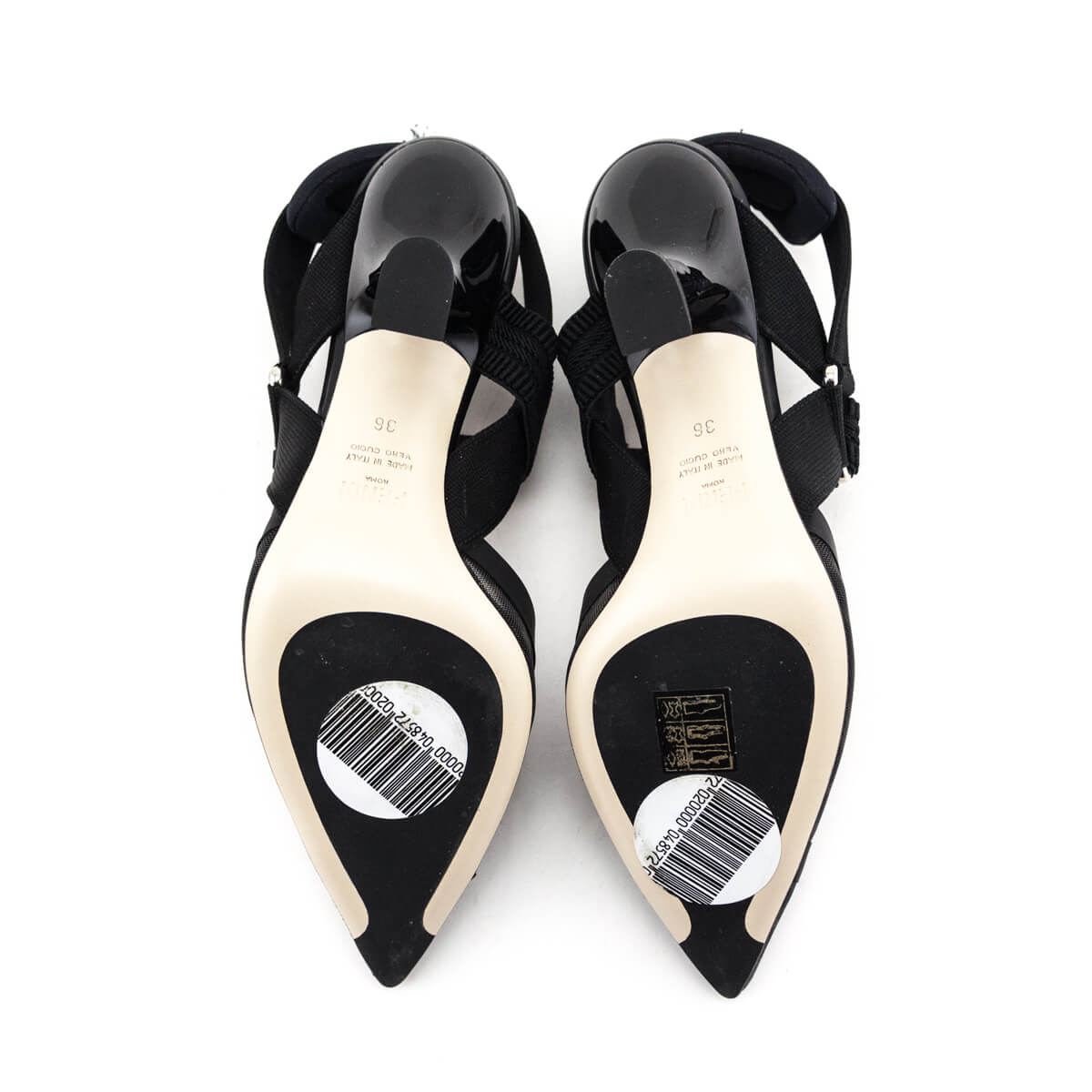 Fendi Black Zucca FF Techinical Mesh Colibri Pumps Size US 6 | EU 36