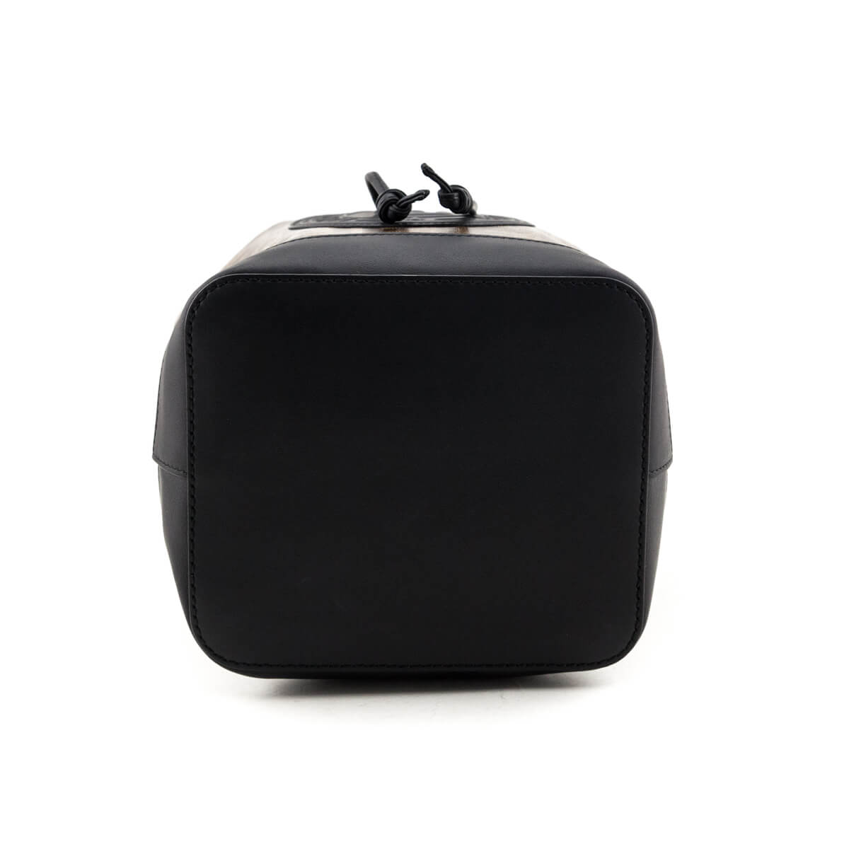 Fendi Black & Glazed Fabric FF 1974 Stamp Patch Small Mon Tresor Bucket Bag