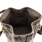 Fendi Black & Glazed Fabric FF 1974 Stamp Patch Small Mon Tresor Bucket Bag