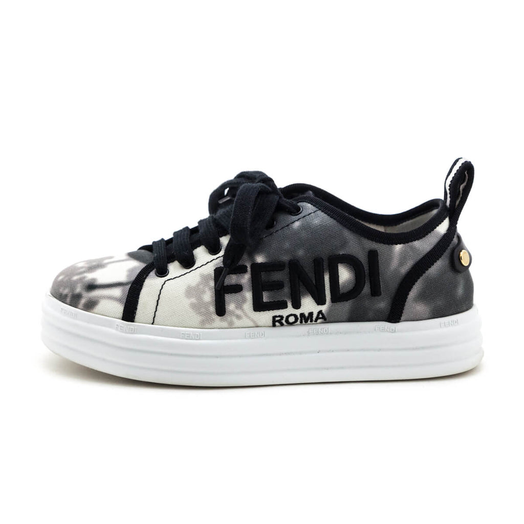 Fendi Black & White Rise Tie Dye Sneakers Size US 6 | IT 36