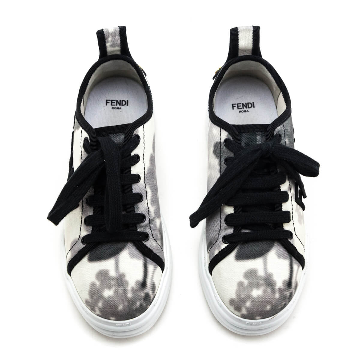 Fendi Black & White Rise Tie Dye Sneakers Size US 6 | IT 36