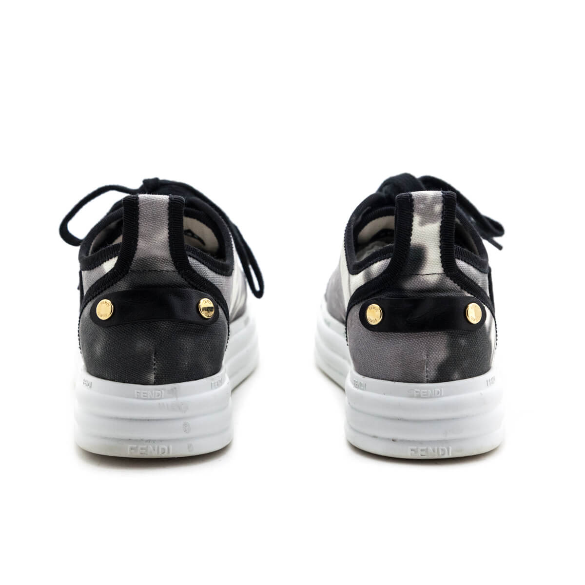 Fendi Black & White Rise Tie Dye Sneakers Size US 6 | IT 36