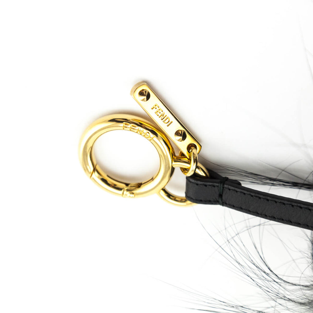 Fendi Black & Yellow Fur Monster Bag Charm