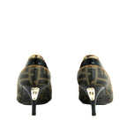 Fendi Brown Zucca & Mesh Pumps Size US 7 | EU 37