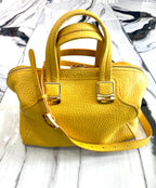 FENDI YELLOW PEBBLED CHAMELEON SATCHEL