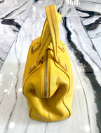 FENDI YELLOW PEBBLED CHAMELEON SATCHEL