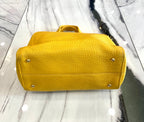 FENDI YELLOW PEBBLED CHAMELEON SATCHEL
