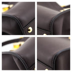 Fendi Chocolate Vitello Seta Mini Iconic Peekaboo Bag