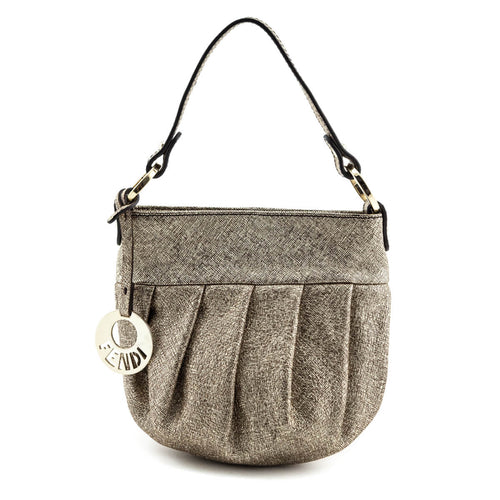 Fendi Gold Textured Leather Mini Chef Bag