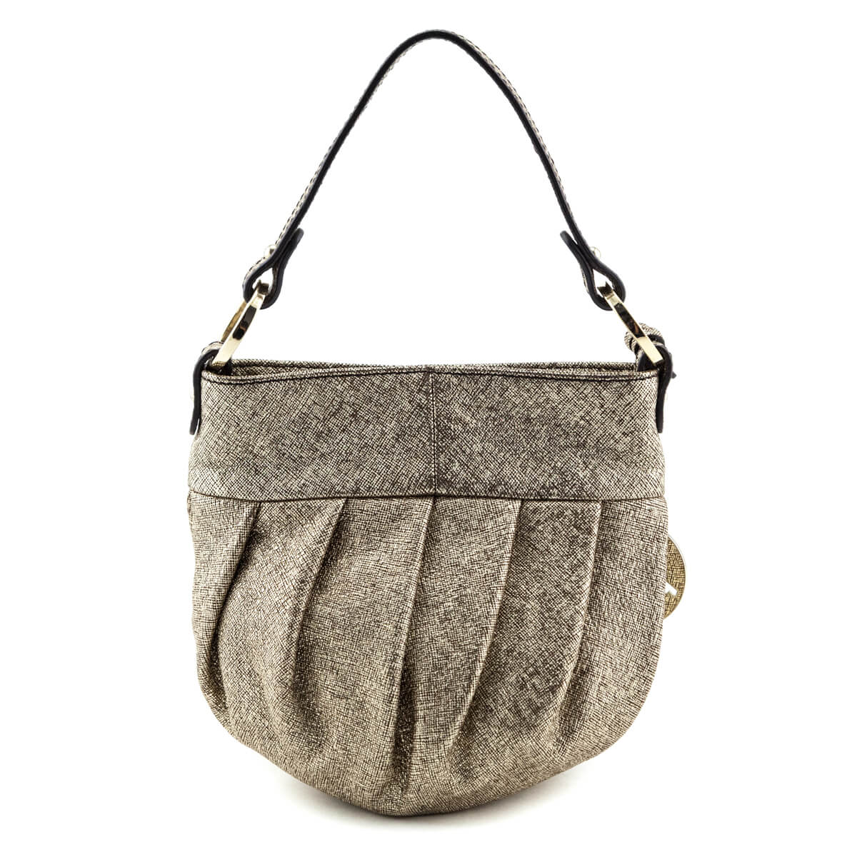 Fendi Gold Textured Leather Mini Chef Bag