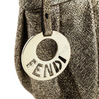 Fendi Gold Textured Leather Mini Chef Bag