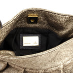 Fendi Gold Textured Leather Mini Chef Bag