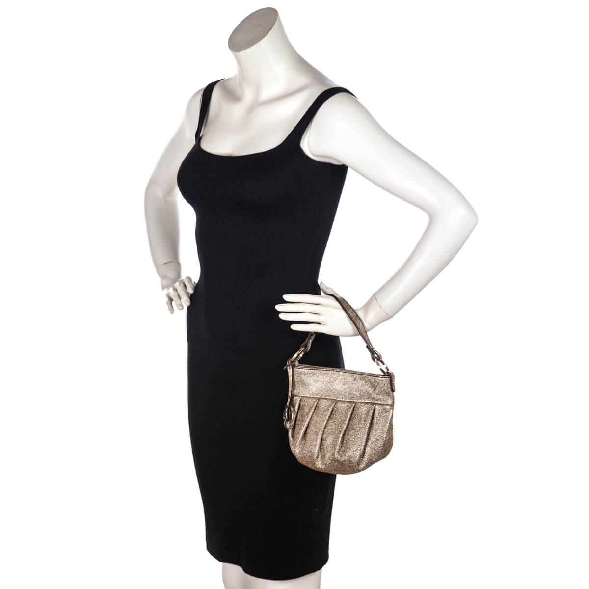 Fendi Gold Textured Leather Mini Chef Bag