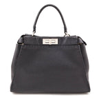 Fendi Gray Cuoio Romano Selleria Medium Peekaboo Iconic Satchel