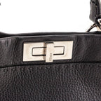 Fendi Gray Cuoio Romano Selleria Medium Peekaboo Iconic Satchel