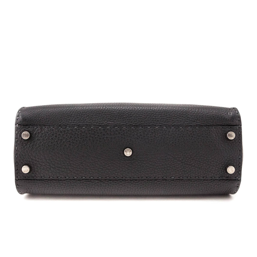 Fendi Gray Cuoio Romano Selleria Medium Peekaboo Iconic Satchel