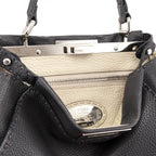 Fendi Gray Cuoio Romano Selleria Medium Peekaboo Iconic Satchel