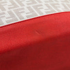 Fendi Ivory & Red FF Zucca Roll Tote