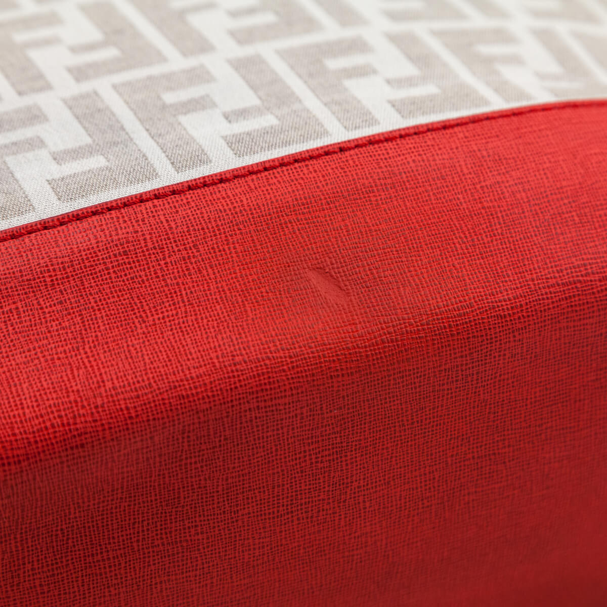 Fendi Ivory & Red FF Zucca Roll Tote