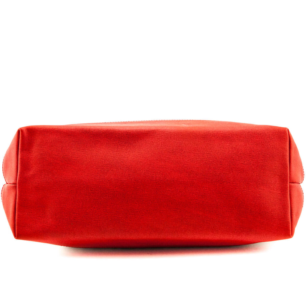 Fendi Ivory & Red FF Zucca Roll Tote
