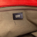 Fendi Ivory & Red FF Zucca Roll Tote