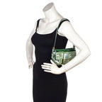 Fendi Light Green Satin Sequin Paillettes Shiny Nappa Mini Baguette 1997