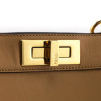 Fendi Miele Scuro Vitello Seta Nappa Medium Peekaboo I SEE U Satchel