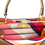 Fendi Miele Scuro Vitello Seta Nappa Medium Peekaboo I SEE U Satchel