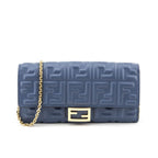 Fendi Mirto Nappa Matisse FF Embossed Continental Wallet On Chain