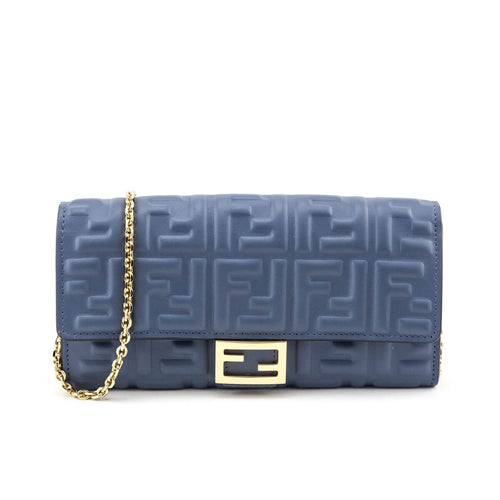 Fendi Mirto Nappa Matisse FF Embossed Continental Wallet On Chain