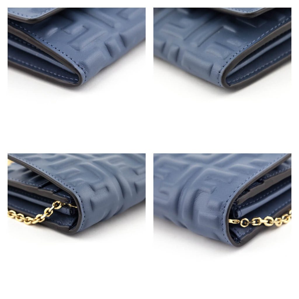 Fendi Mirto Nappa Matisse FF Embossed Continental Wallet On Chain