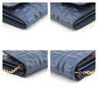 Fendi Mirto Nappa Matisse FF Embossed Continental Wallet On Chain