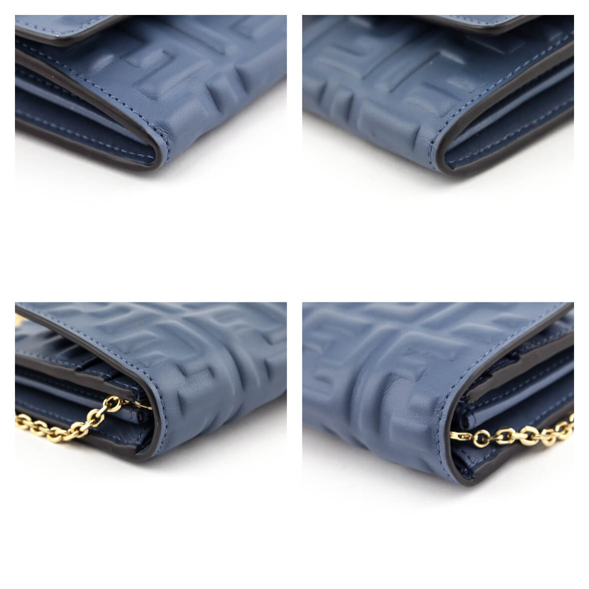 Fendi Mirto Nappa Matisse FF Embossed Continental Wallet On Chain