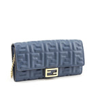 Fendi Mirto Nappa Matisse FF Embossed Continental Wallet On Chain