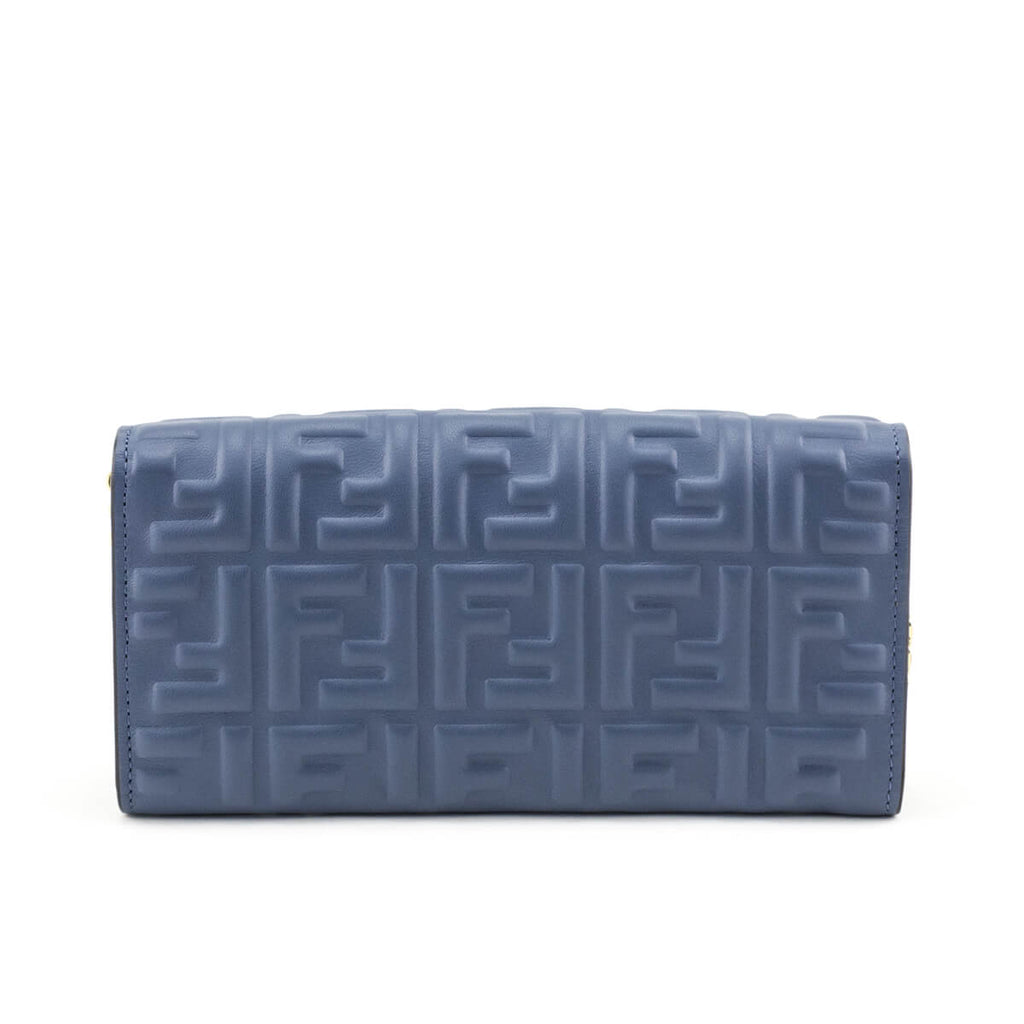 Fendi Mirto Nappa Matisse FF Embossed Continental Wallet On Chain