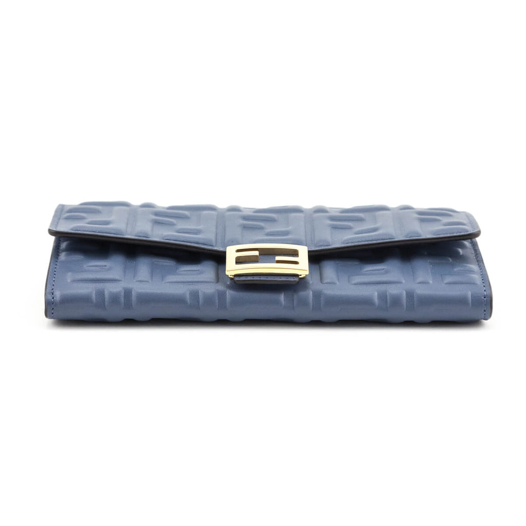 Fendi Mirto Nappa Matisse FF Embossed Continental Wallet On Chain