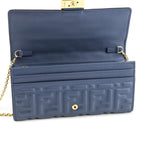 Fendi Mirto Nappa Matisse FF Embossed Continental Wallet On Chain