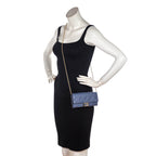 Fendi Mirto Nappa Matisse FF Embossed Continental Wallet On Chain