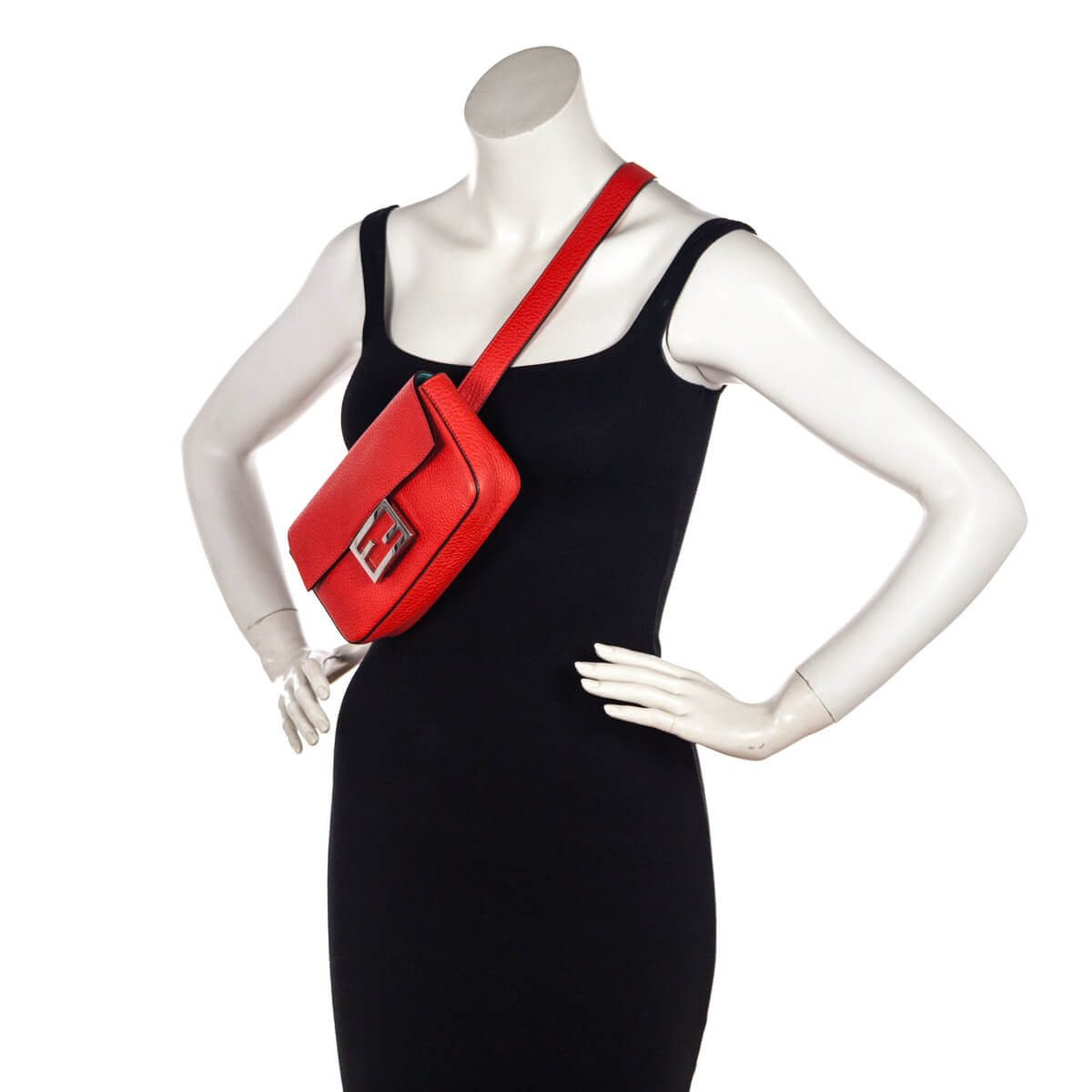 Fendi Poppy Cuoio Romano Baguette Hip Belt Bag