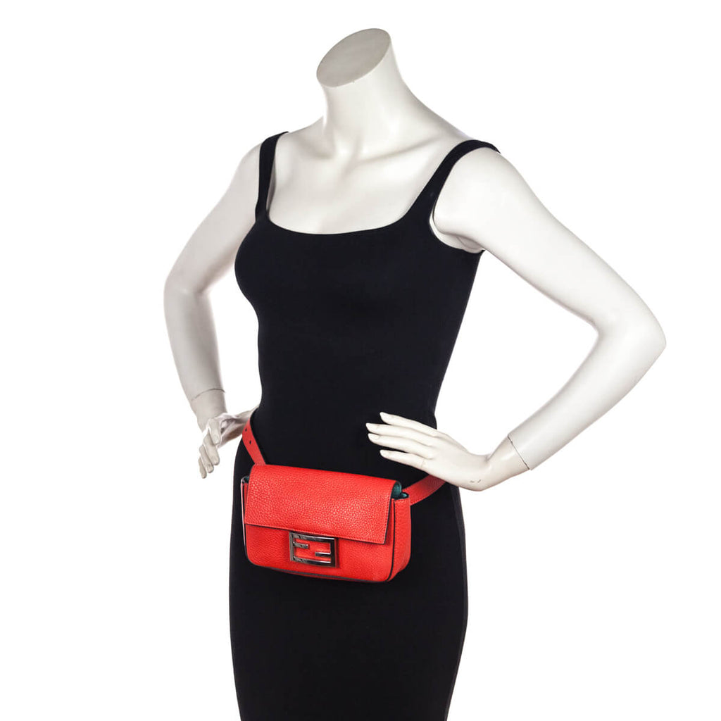 Fendi Poppy Cuoio Romano Baguette Hip Belt Bag