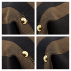 Fendi Tobacco Pequin Striped Vitello Tote