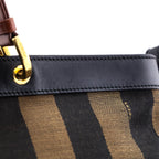 Fendi Tobacco Pequin Striped Vitello Tote
