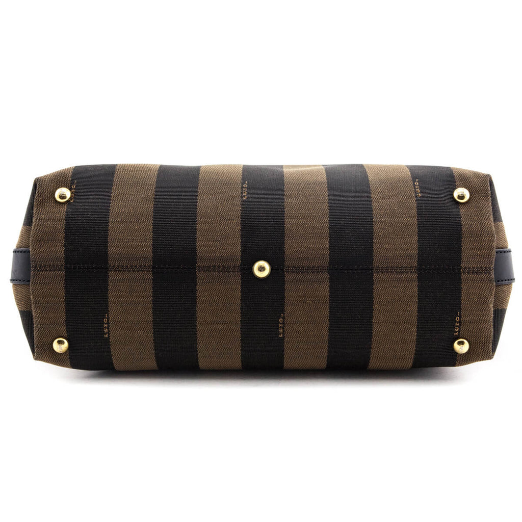 Fendi Tobacco Pequin Striped Vitello Tote