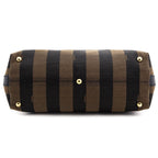 Fendi Tobacco Pequin Striped Vitello Tote