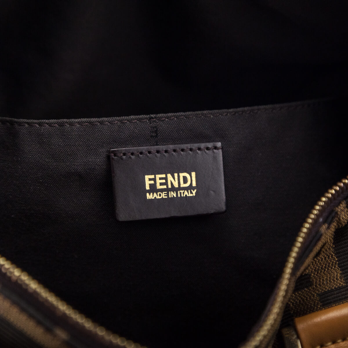Fendi Tobacco Zucca Boston Satchel