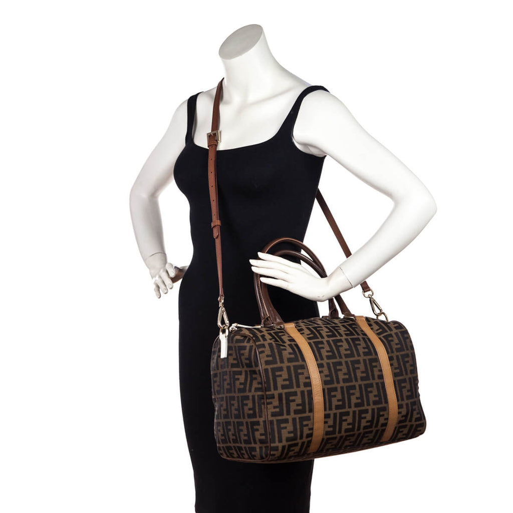 Fendi Tobacco Zucca Boston Satchel