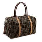 Fendi Tobacco Zucca Boston Satchel