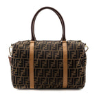 Fendi Tobacco Zucca Boston Satchel