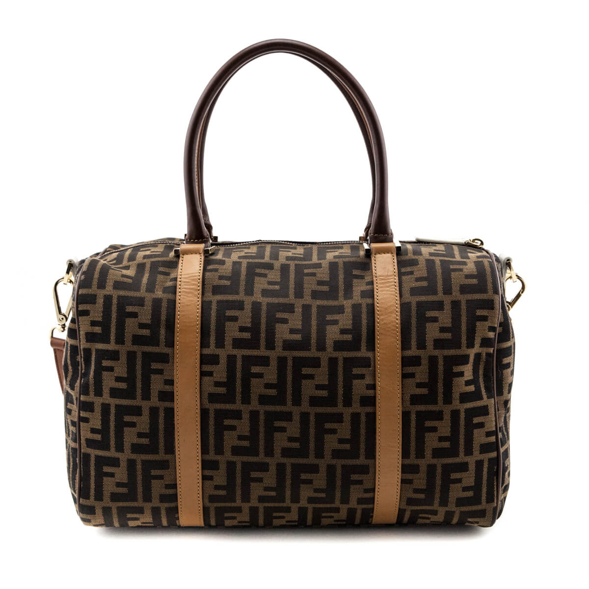 Fendi Tobacco Zucca Boston Satchel