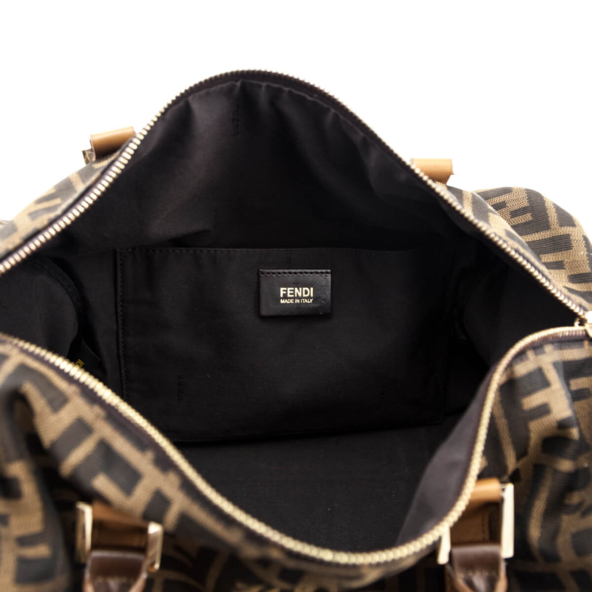 Fendi Tobacco Zucca Boston Satchel